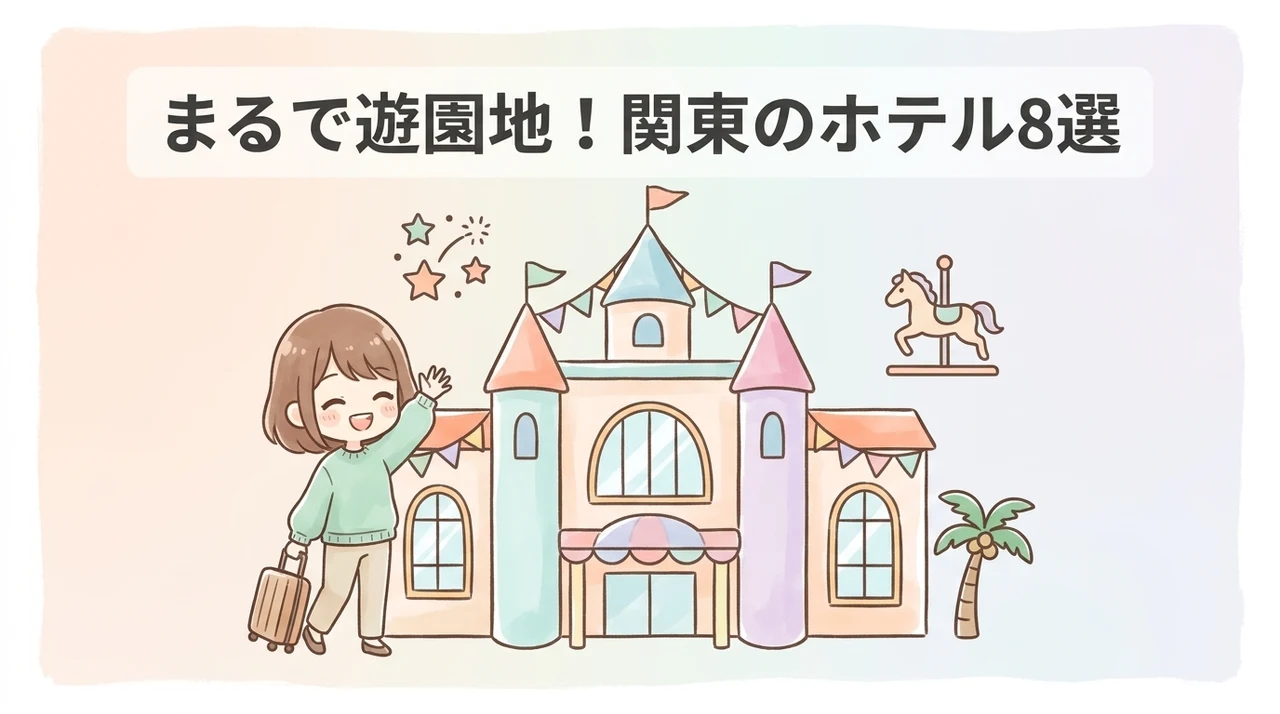 関東のテーマパークのようなホテルおすすめ8選のイメージ画像(龍宮城スパ・ホテル三日月・箱根ホテル小涌園・鴨川シーワールドホテル)